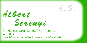 albert serenyi business card